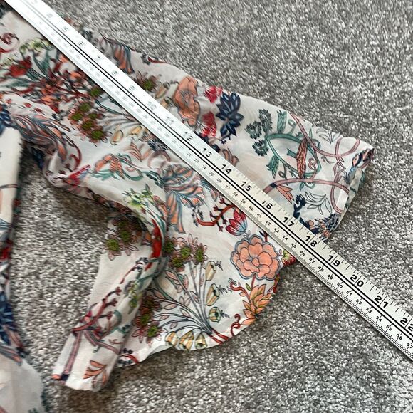 Emmer & Oat Dress Womens Large White Floral Allover Boho Long Sleeve Midi Ladies - Picture 10 of 12